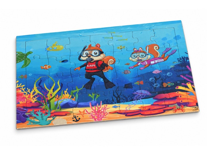 Puzles cartón rectangular  21x29,7 cm / 28 piezas